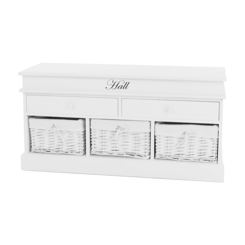 Bank mit Stauraum, weiß, BLANCO SY1232