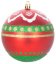MagicHome karácsonyi labdák, 4 db, piros-zöld, díszekkel, karácsonyfára, 10 cm