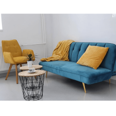 Příruční stolek, přírodní/černá, NANCER TYP 3 - AKCE