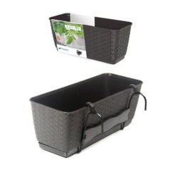 Box mit Schale 50cm anthrazit RATAN + Halter UH KLC (akce)