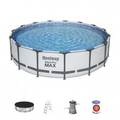 Bestway® Steel Pro MAX Pool, 56488, Filter, Pumpe, Leiter, Abdeckung, 4,57 x 1,07 m
