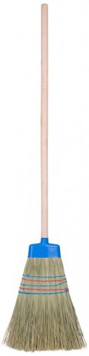 Mătură MagicHome, sorg, mare, cusută de 5 ori, cu capac din plastic, 89 cm