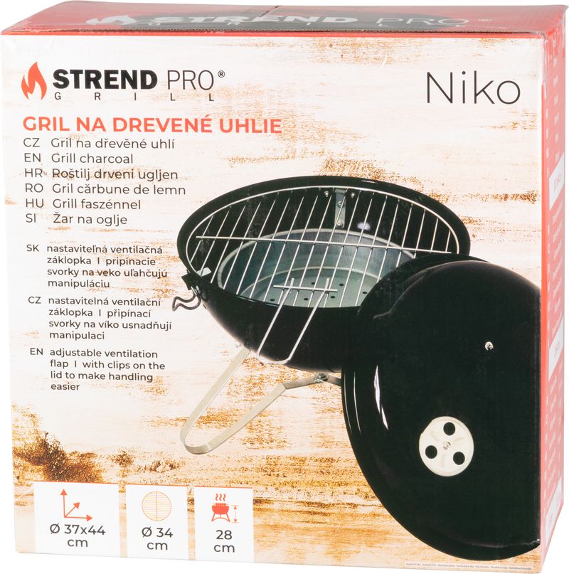 Grill Strend Pro Niko, BBQ, Holzkohle, 37x43 cm