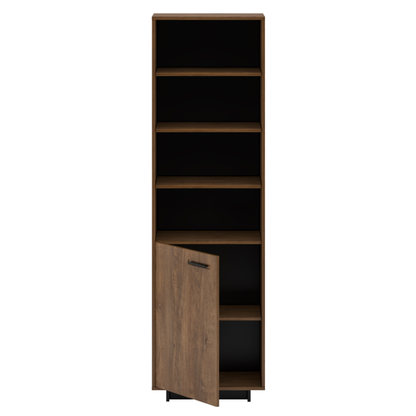 Vitrine/Regal, Bozner Eiche/Schwarz, links, DELIS R1