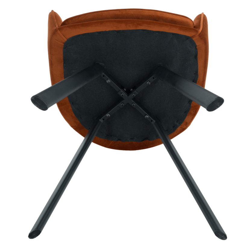 Designer-Sessel, Terrakotta-Samtstoff, AURIL