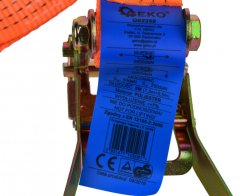 Napenjalni trak z ragljo 5000 kg, 2 kavlja, 50 mm x 8 m, GEKO