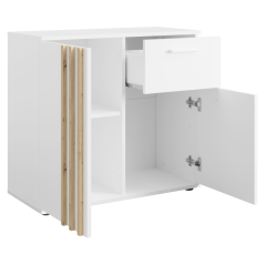 Komoda 2D1S, biały/dąb rzemieślniczy, TOLIS TYP 4