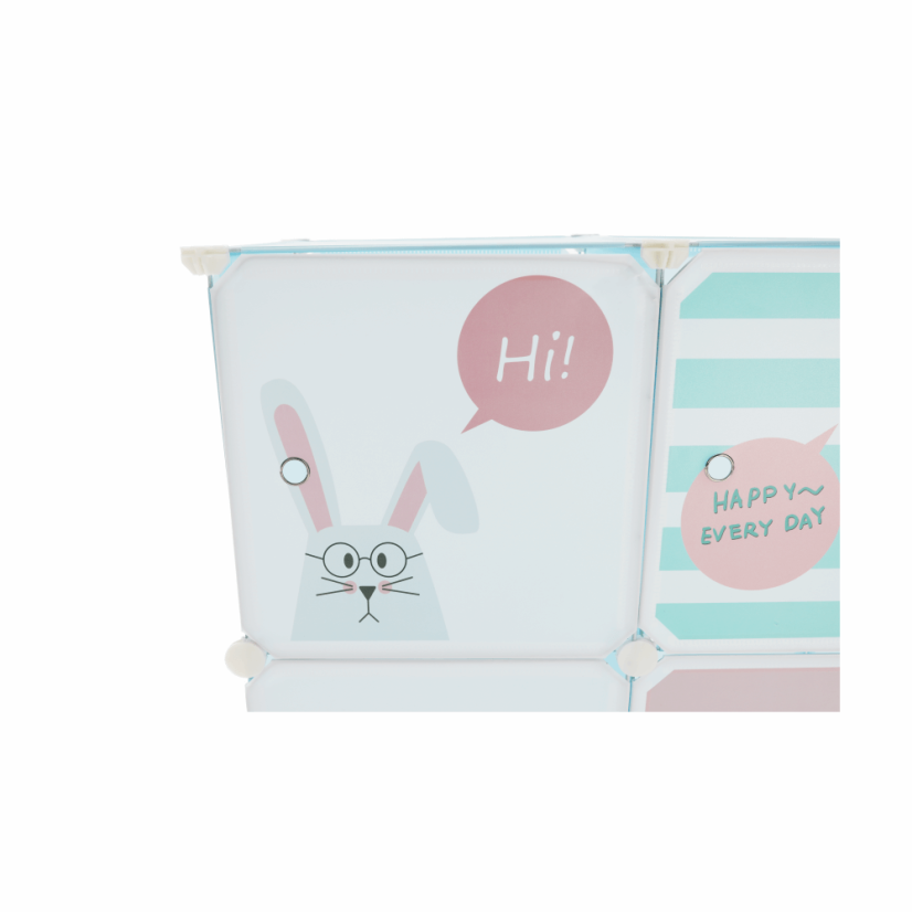 Modularer Kinderschrank, blau/Kindermuster, EDRIN