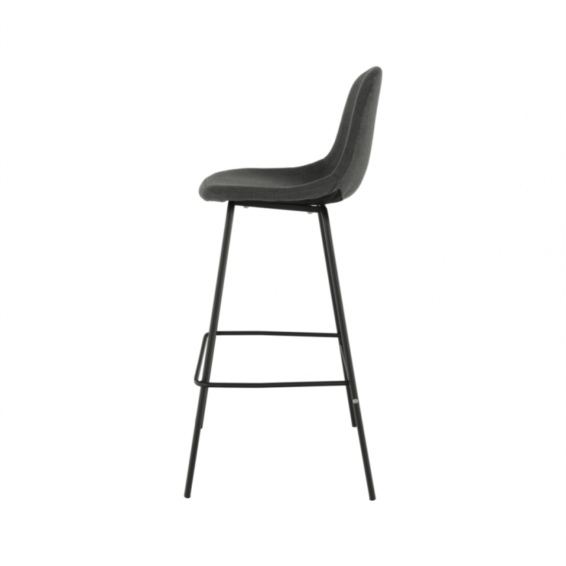 Barhocker, dunkelgrauer Stoff/Metall, MARIOLA 2 NEU