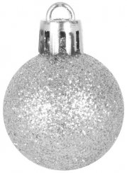MagicHome Weihnachtskugeln, 12 Stück, 3 cm, Silber, für den Weihnachtsbaum