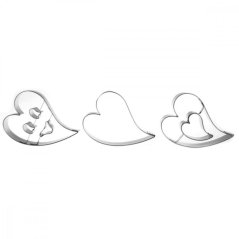 Izrezovalnik srčkov, valentinovo, 3 kosi, nerjaveče jeklo, ooo
