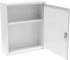 Gyógyszeres szekrény MEDIC, 31x10x36 cm, falra szerelhető, fém