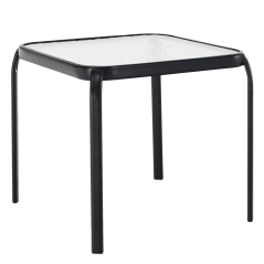 Vrtni stolić, kovani čelik/kaljeno staklo, RAMOL