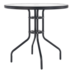Esstisch, schwarzer Stahl/gehärtetes Glas, BORGEN TYP 2