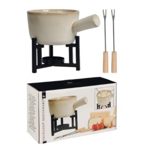 Fondue-Set mit Porzellansockel