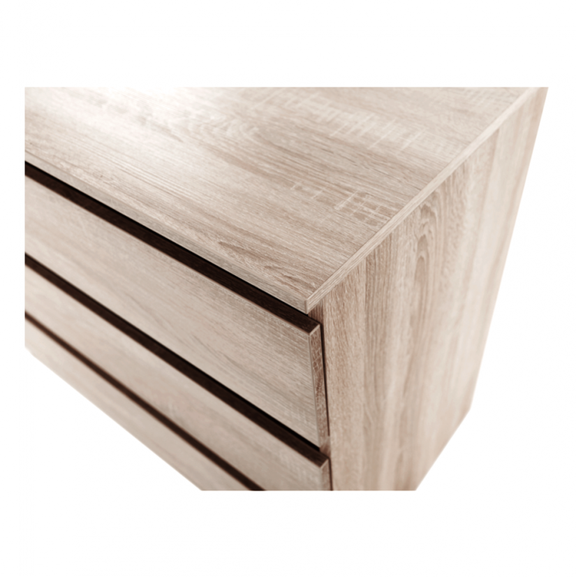 Komoda s 3 ladice, sonoma hrast, HANY NEW 003