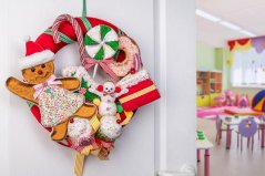 MagicHome Weihnachtsdekoration, Candy Line Kranz, 40x95 cm