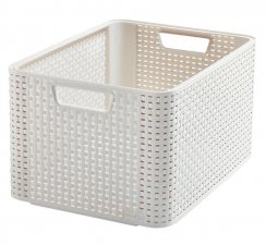 Basket Curver® STYLE L, krém, 32,6x43,6x23 cm