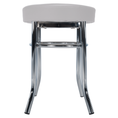 Hocker, Kunstleder weiß/chrom, IRENA