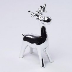 Figurica jelena 10x6,5x16,2 cm srebrn porcelan