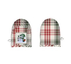 Kesztyű 2db szilikon golyókkal, karácsonyi SNEHULIAK piros-zöld