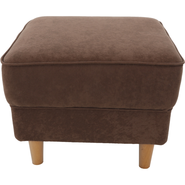 Sessel, mit Hocker, brauner Stoff, ASTRID