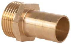 Messingnippel für 19 mm Schlauch, Außengewinde 1";, GEKO