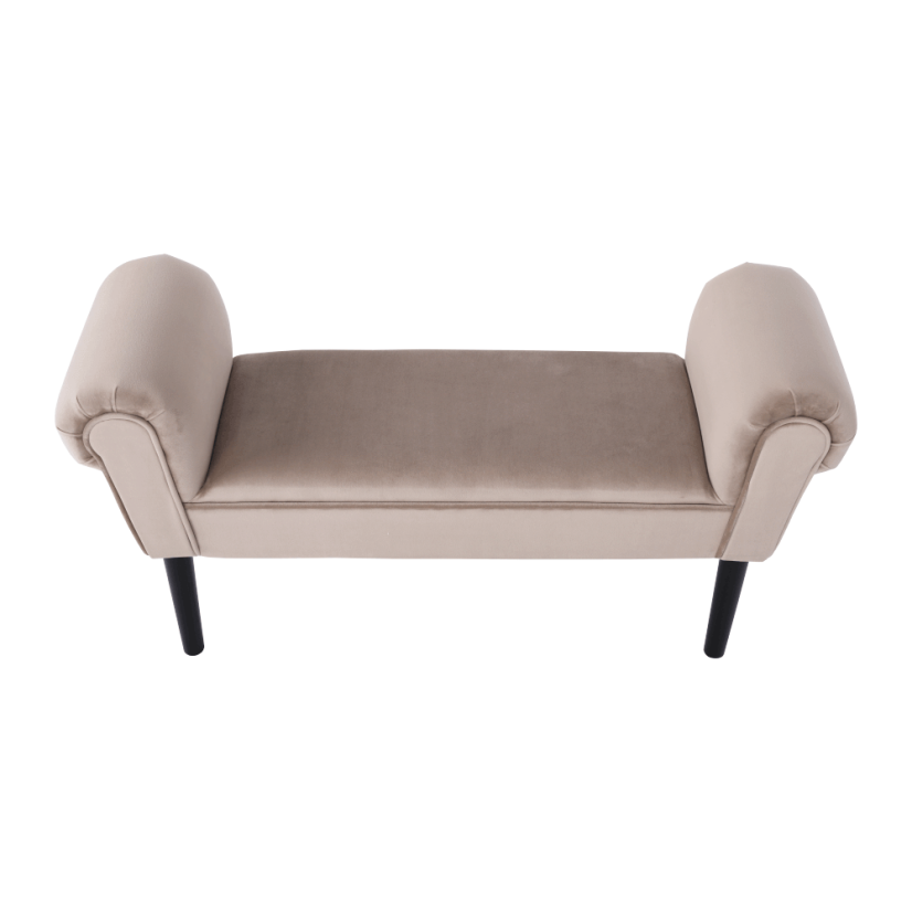Bank, Samtstoff, beige/schwarz, BURDA