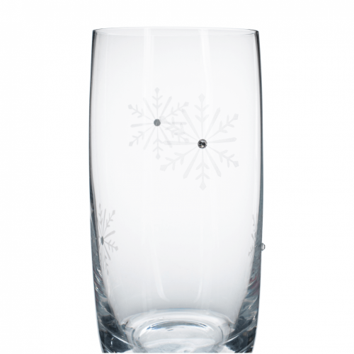 TEMPO-KONDELA SNOWFLAKE DRINK, kozarci za vodo, set 4, s kristali, 460 ml
