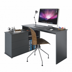 Uniwersalne biurko narożne PC, grafit, TERINO