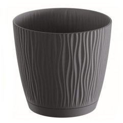 Pflanztopf UH o188mm Höhe 175mm 3,3L SANDY P anthrazit, mit Schale
