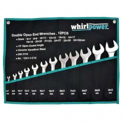Whirlpower® 1241-1-C12 villáskulcs készlet, 12 részes, nyitott
