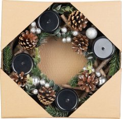 Veniec MagicHome Vianoce, adventný, prírodný, 30 cm