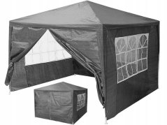 Pavilion comercial de grădină, 3x3 m, 4 pereți, gri, MultiGarden