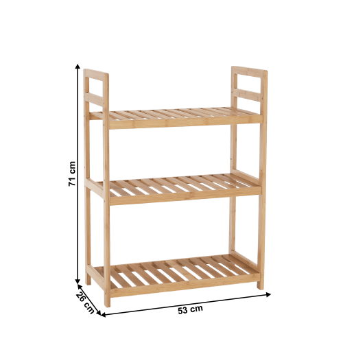3-policový regál, přírodní bambus, FIORE TYP 1