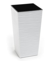 Kvetináč UH 190 mm FINEZJA DLUTO biely výška 370 mm biely s vložkou KLC (akce)