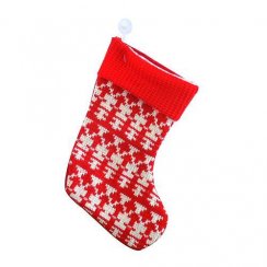 MagicHome karácsonyi dekoráció, zokni, piros, karácsonyi motívum, bal. 5 db
