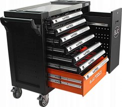 Szafka narzędziowa z 7 szufladami, wyposażona w narzędzia, 306 szt., 1135x460x965 mm, BJC