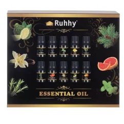 Olejek eteryczny - zestaw 10 szt. 15ml Ruhhy 21938 (akce)