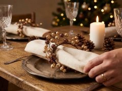 MagicHome Weihnachtsdekoration, Kranz, Beeren, Gold, 15 cm