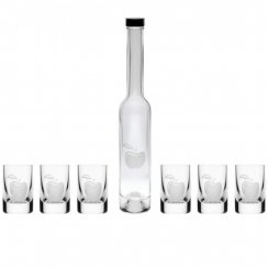 Stempel und Alkoholflasche im Apfeldesign, 6er-Set + 1 Stk