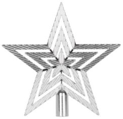 Decor de Craciun MagicHome, 1 buc, 19,5 cm, stea, argintiu, pentru brad