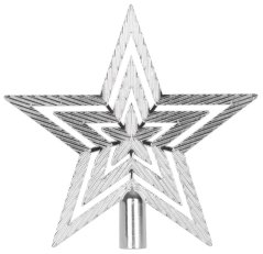 MagicHome Weihnachtsdekoration, 1 Stück, 19,5 cm, Stern, silber, für Weihnachtsbaum