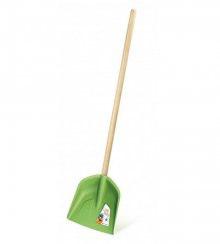 Lopata din plastic pentru copii, maner din lemn, mix de culori 19x74cm KLC