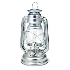 Laterne metallic silber PARTY 25cm, Petroleum, nach EN 14059 KLC