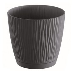 Blumentopf UH o168mm Höhe 157mm, 2,3L SANDY P anthrazit, mit Schale KLC