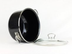 Emajliran lonec + pokrov 20cm / 3,5L SFINX PREMIUM črn