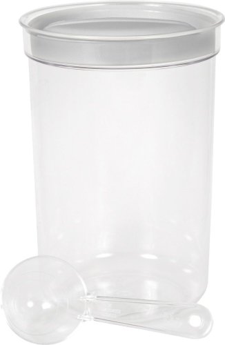 Curver® DRY FOOD puszka 1700 ml z miarką, mieszanka kolorów miętowo-szarych i brzoskwiniowych, 13x19 cm