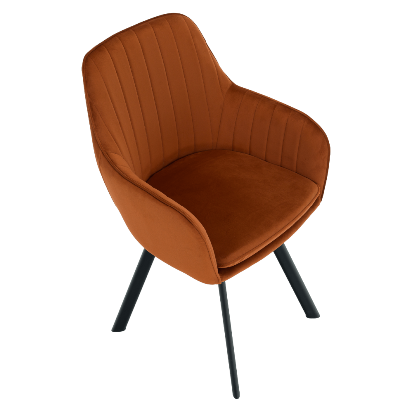 Designer-Sessel, Terrakotta-Samtstoff, AURIL