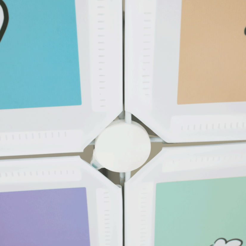 Modularer Kleiderschrank für Kinder, Grau/Kindermuster, BIARO - SALE